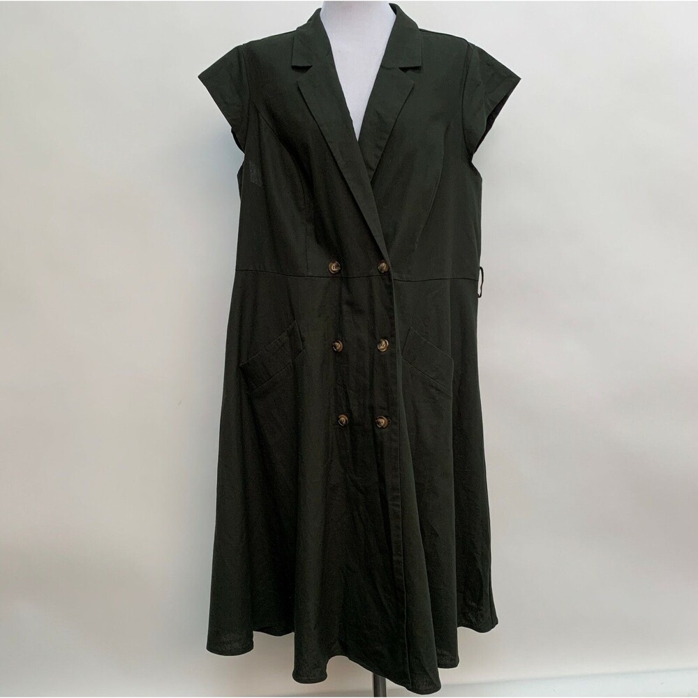 City Chic Women's A-Line Dress XL 22 Military Green NWT